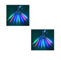 Blue and white LED meteor shower lights in 50cm length with waterproof PC tubes outdoors at night.