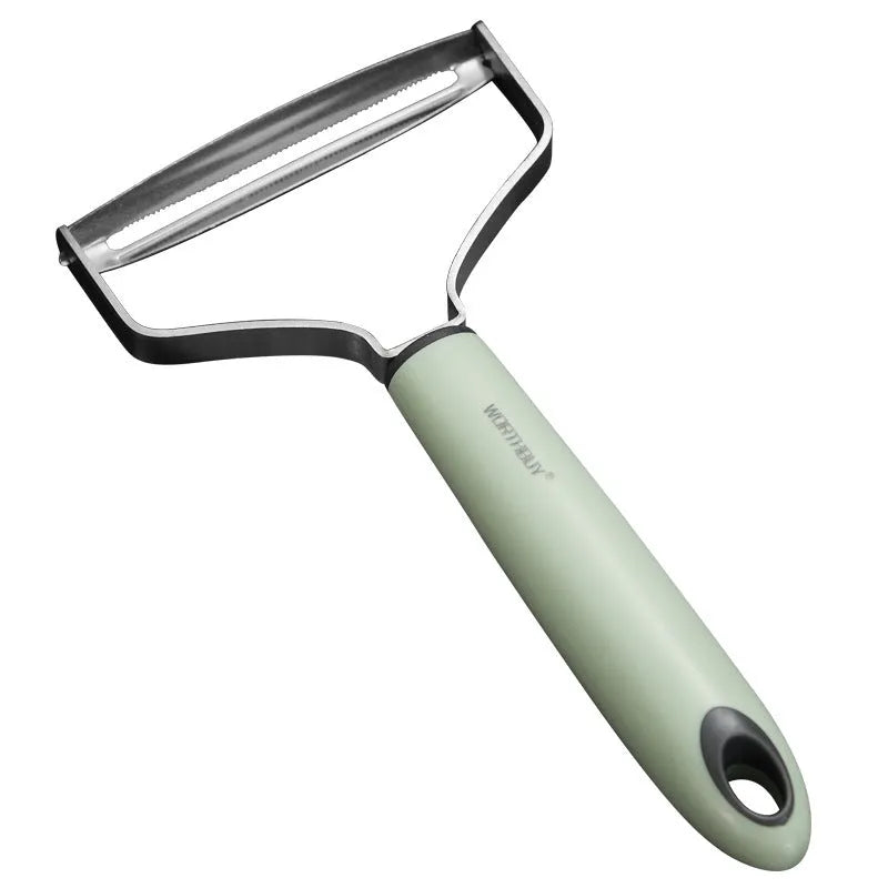 Green multifunctional fruit and melon peeler with 420 stainless steel blade and PP handle