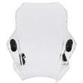 Universal motorcycle windshield in smoke grey for 22mm to 25mm handlebars with ABS plastic construction