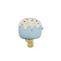 Silicone ice cream cartoon protective cover for Apple AirPods case in blue snow strip hook design