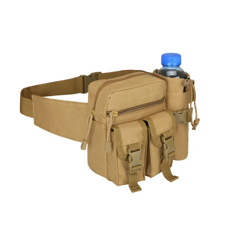 Small waterproof 4L tactical kettle pouch in black polyester for outdoor hiking use