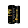 Men's compact 10ml body spray bottle with botanical extract formula, measuring 2.6cm by 2.6cm by 9.3cm.