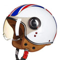Retro-style battery-powered half helmet in ABS plastic shown in a bright colour variant.