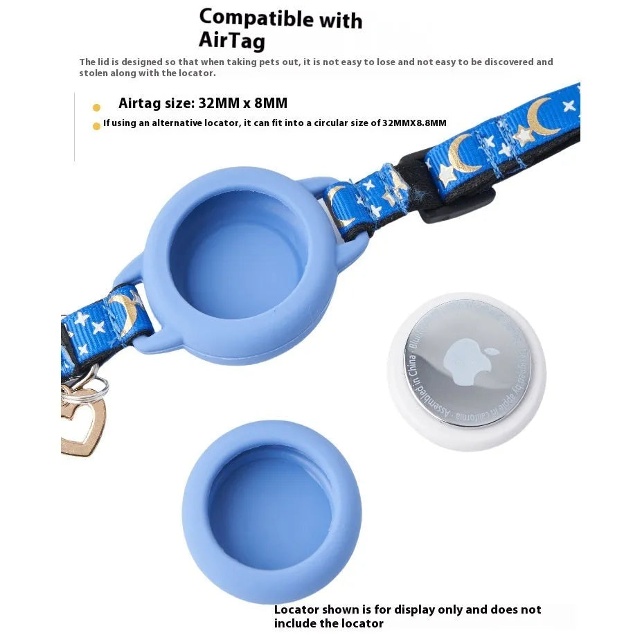 Apple AirTag protective case for cat collars in plastic with adjustable sizing