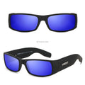 Gothic unisex cycling sunglasses with PC lenses and box-shaped plastic frame, 138x38x125mm