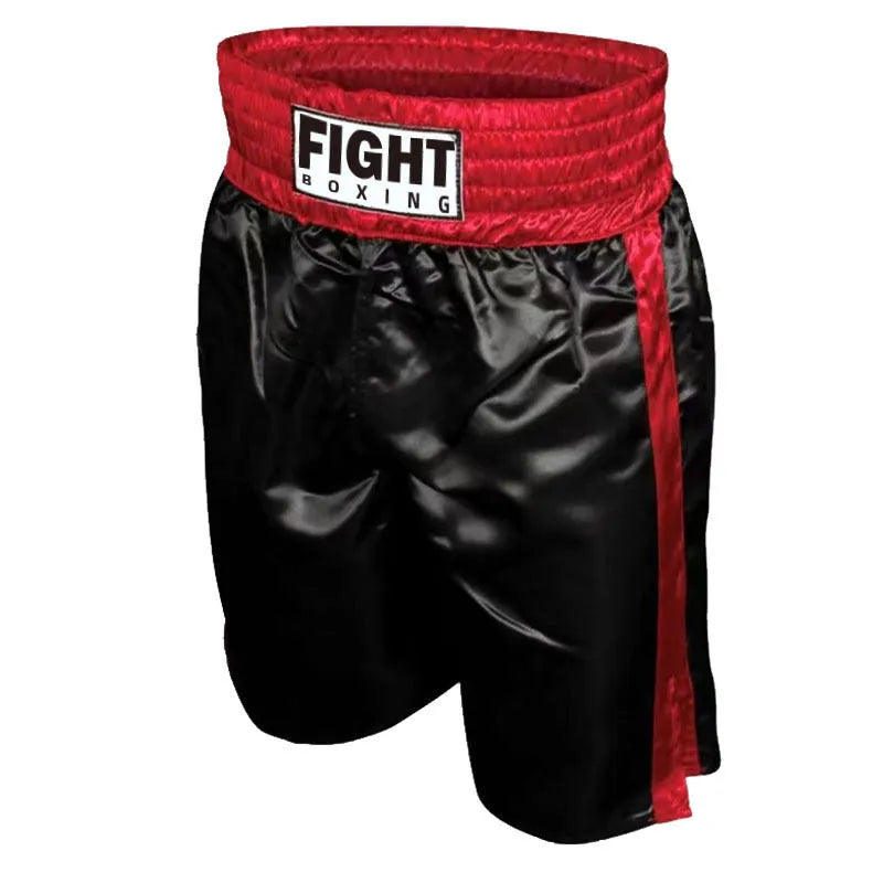 Boxing training shorts with contrasting waistband stripes in multiple colour options