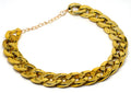 Geometric dog collar chain necklace with buckle on white background showing KC Gold, Local Gold, Rose Gold, and White colour options