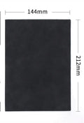 Imitation leather soft noodle sheep buckle notepad A5 with beige Dao Lin paper, black cover, and metal pen