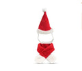 Red Christmas pet hat and scarf set in short plush, one size, for cats dogs and small pets