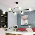 Iron chandelier ceiling lamp in Nordic style with multiple light heads