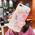 Dream Shell soft TPU silicone iPhone case with rose flower design in brown, purple or white