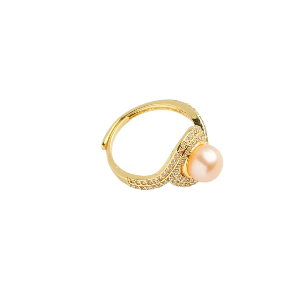 Pearl ring in unisex style, Pearl Ring series, variant JZ042071, single ring accessory for hand wear