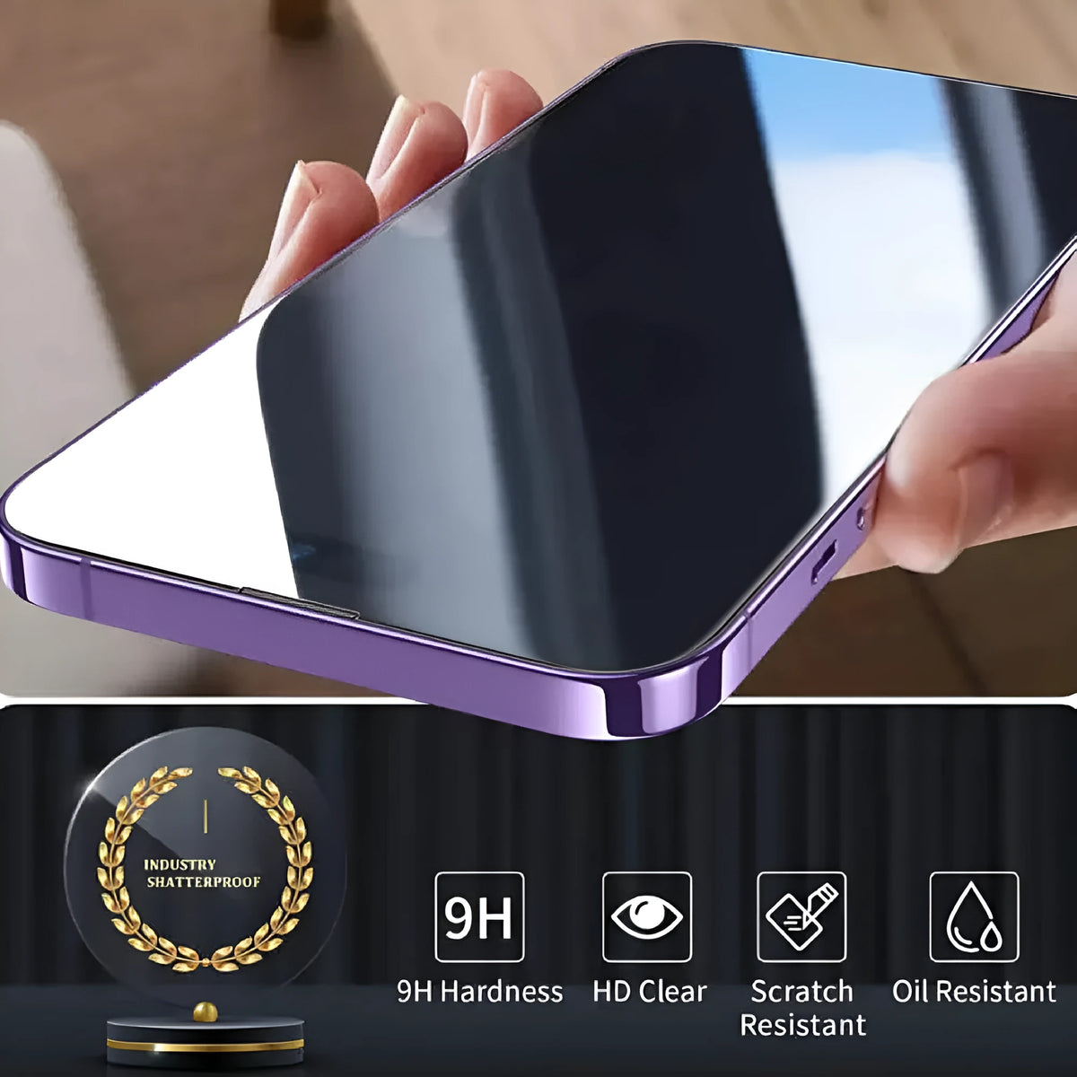 Tempered glass screen protector for iPhone, full screen HD 9D ultra-clear, 3-pack