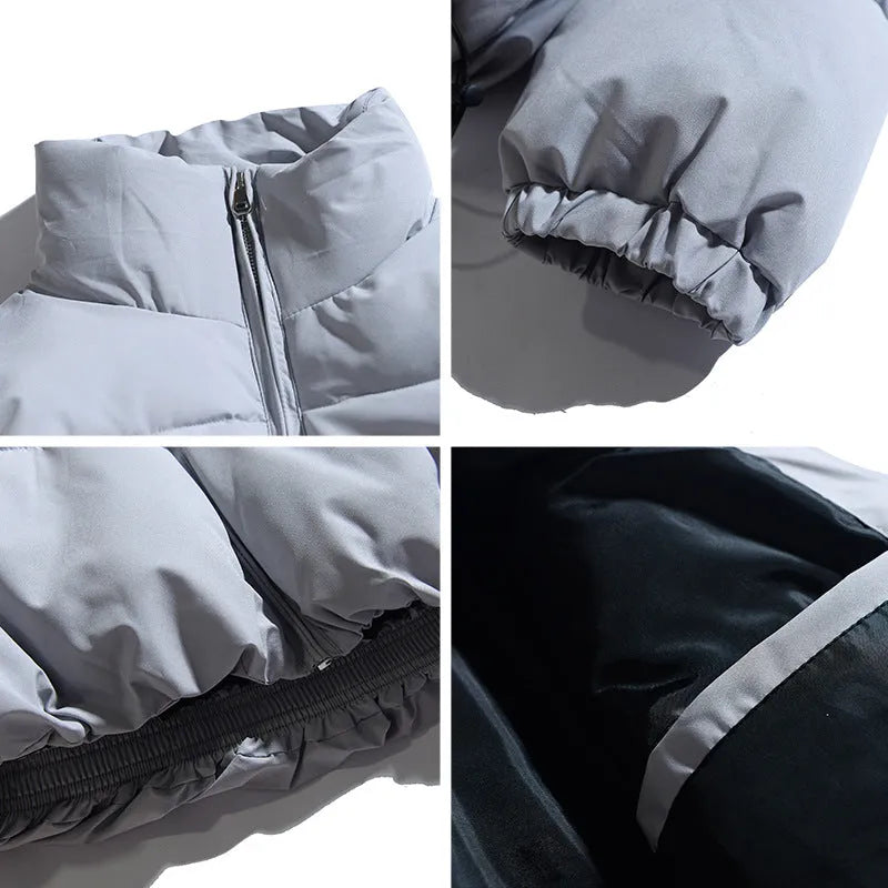 Thick polyester zip-up cardigan in black, loose fit, with zipper pockets and straight hem