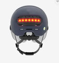 Cycling helmet with integrated LED brake light in two sizes with impact-resistant construction