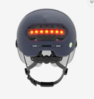 Cycling helmet with integrated LED brake light in two sizes with impact-resistant construction