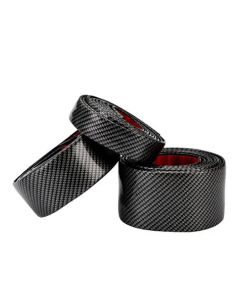 Universal carbon fibre pattern car door threshold and bumper protector strip, 1 metre length, 3.0 cm to 7.0 cm widths