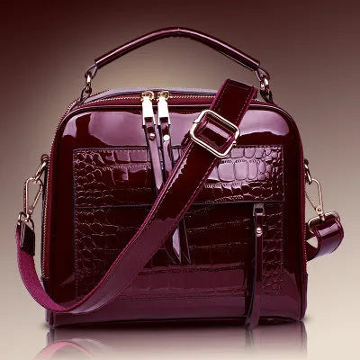 New winter fashion PU leather crossbody messenger bag for women in six colours with phone and wallet storage