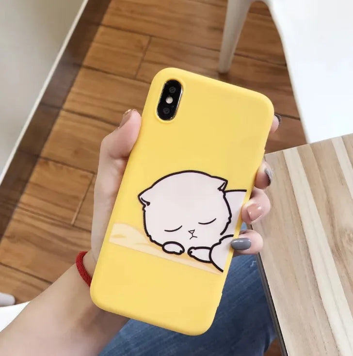 Funny cartoon giraffe design TPU silicone phone case for iPhone 7 8 Plus XR XS Max