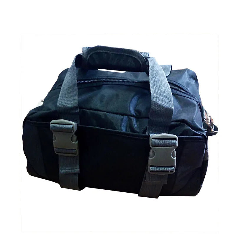 Nylon yoga and gym sports bag shown in multiple colours and two size options.