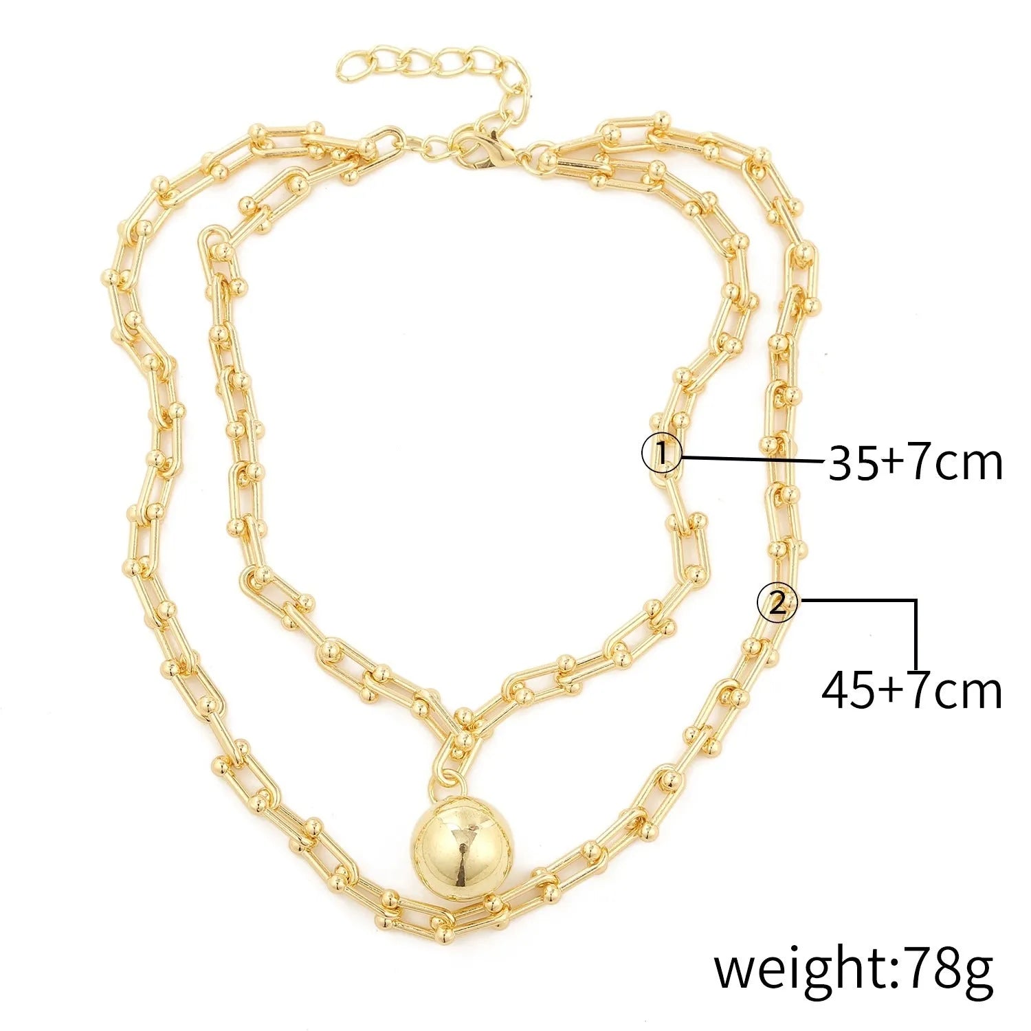 Alloy geometric twist chain necklace for women, electroplated finish, adjustable 51-80cm, ten colour options, individually packaged