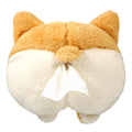 Yellow corgi butt shaped tissue box cover with elastic strap for car sun visor