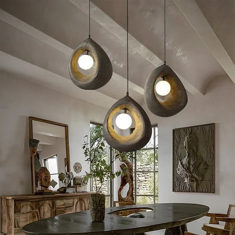 Retro bar chandelier with modern design and milky white lampshade for dining room or living room