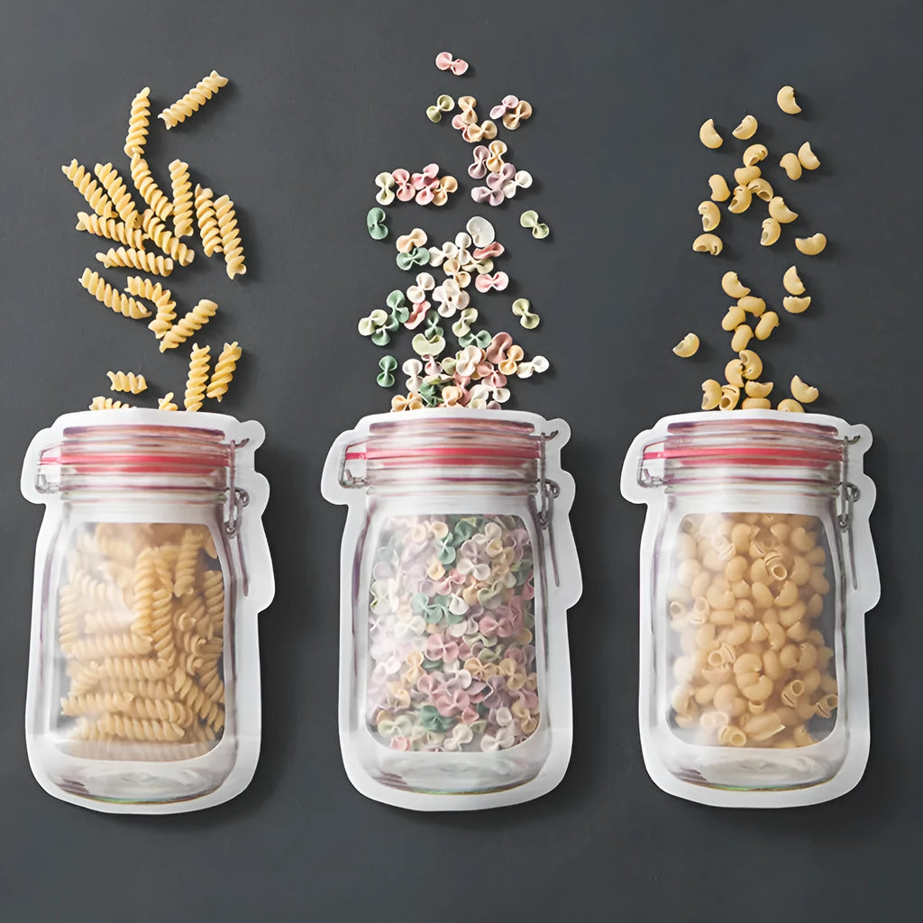 Reusable 1L PE plastic zipper snack storage bag for nuts and biscuits
