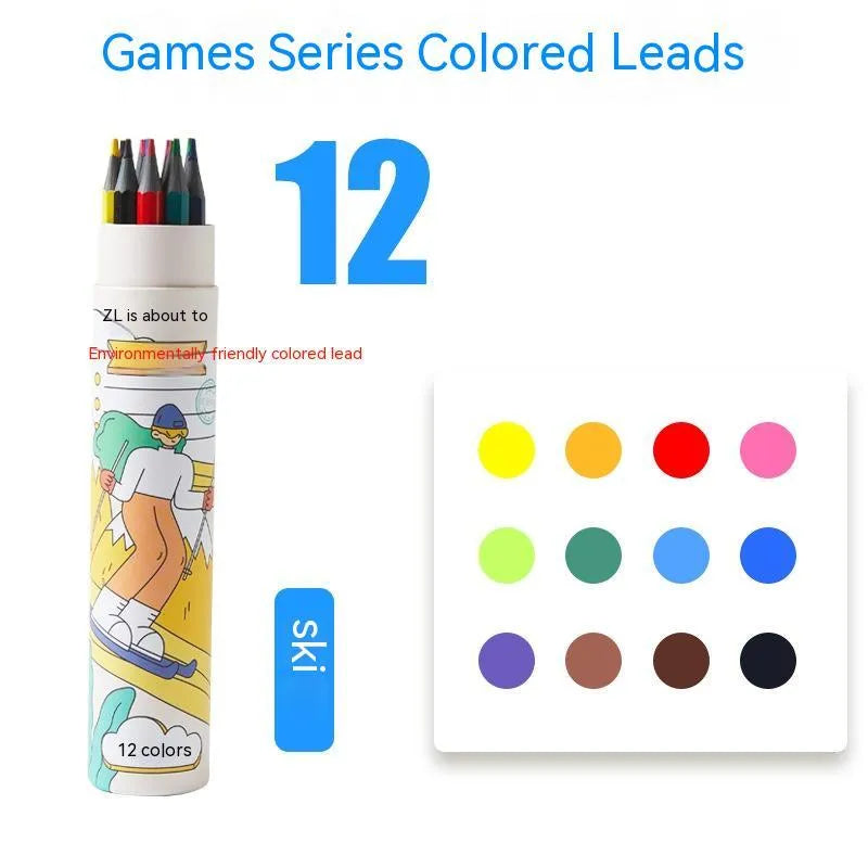 Zhenglin Sports Series colour pencil sets in various colour counts including erasable options.