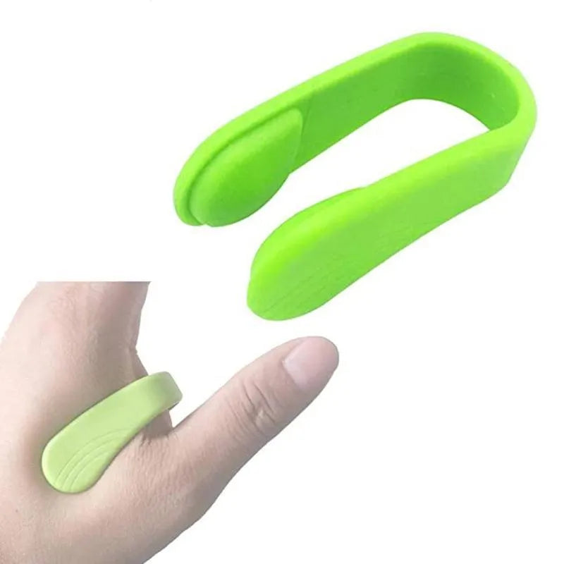 Tiger mouth massage clip multi-function acupoint massager in black on a hand, showing placement between thumb and index finger