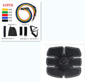 Black EMS muscle stimulator for abdominal, waist, arm and leg training and slimming