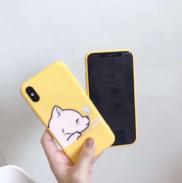 Funny cartoon giraffe design TPU silicone phone case for iPhone 7 8 Plus XR XS Max