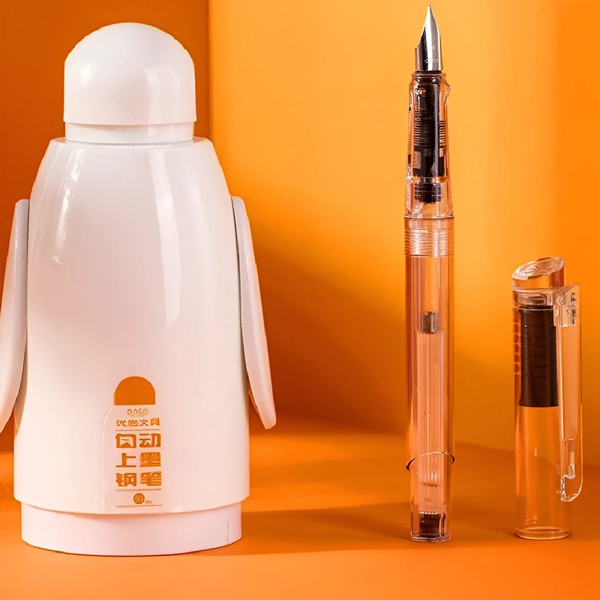 Youshang J58C automatic ink blotting pen with plastic casing, available in fine 0.5mm and 0.38mm tip options in gift box colours