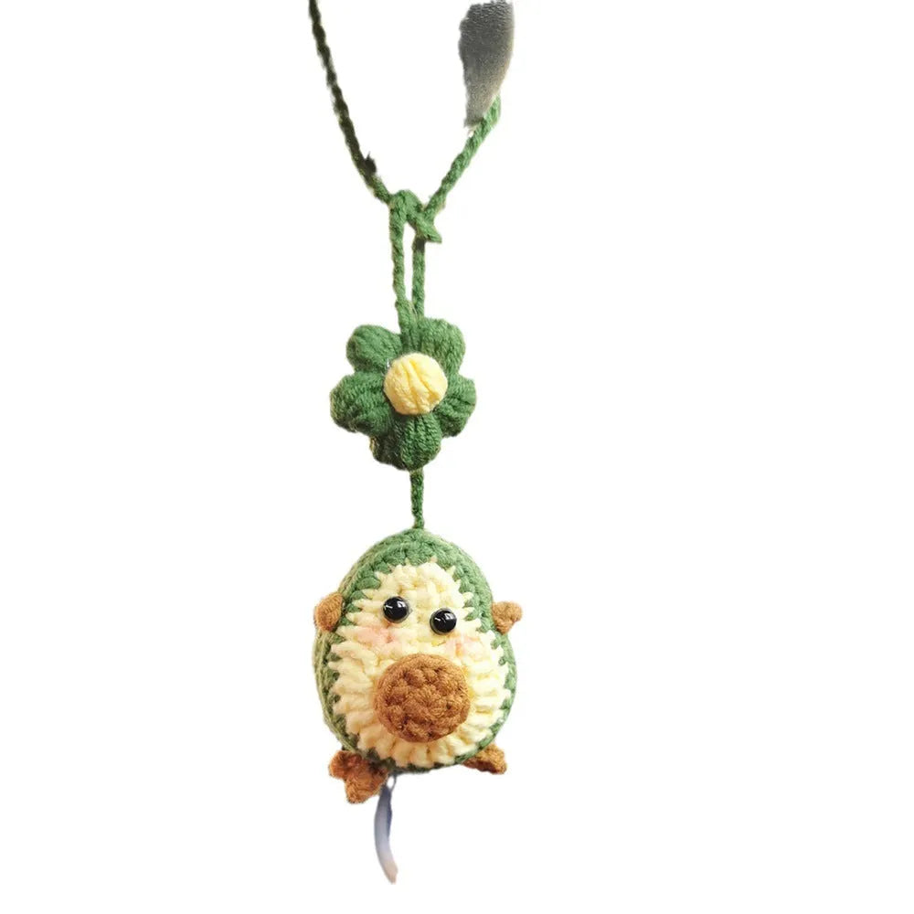 Handmade crocheted colourful flower pendant for car interior decoration