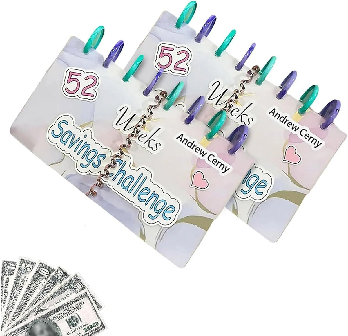 A5 reusable loose-leaf binder album set in plastic, 248 x 185mm, for cards, coupons and notes