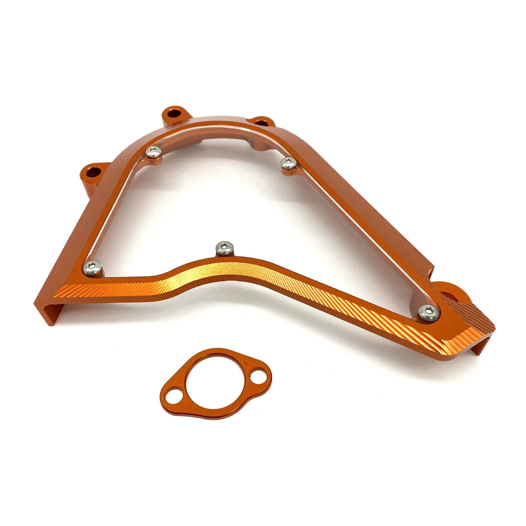 KTM Duke motorcycle black and orange front gear chain cover replacement part