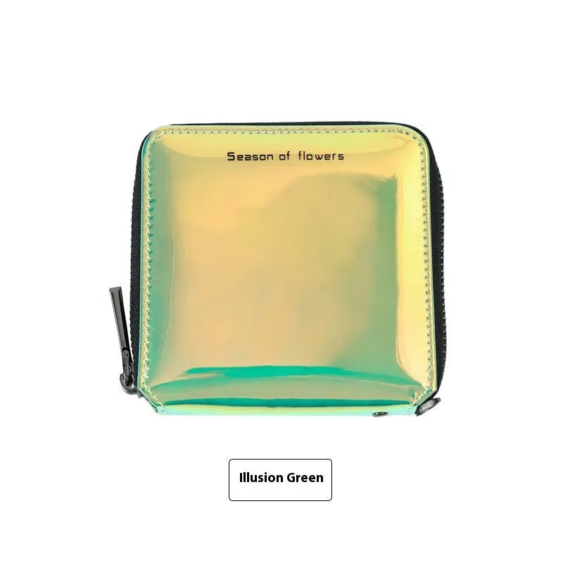 Women's short folding wallet in Korean style with PU leather construction and three colour options