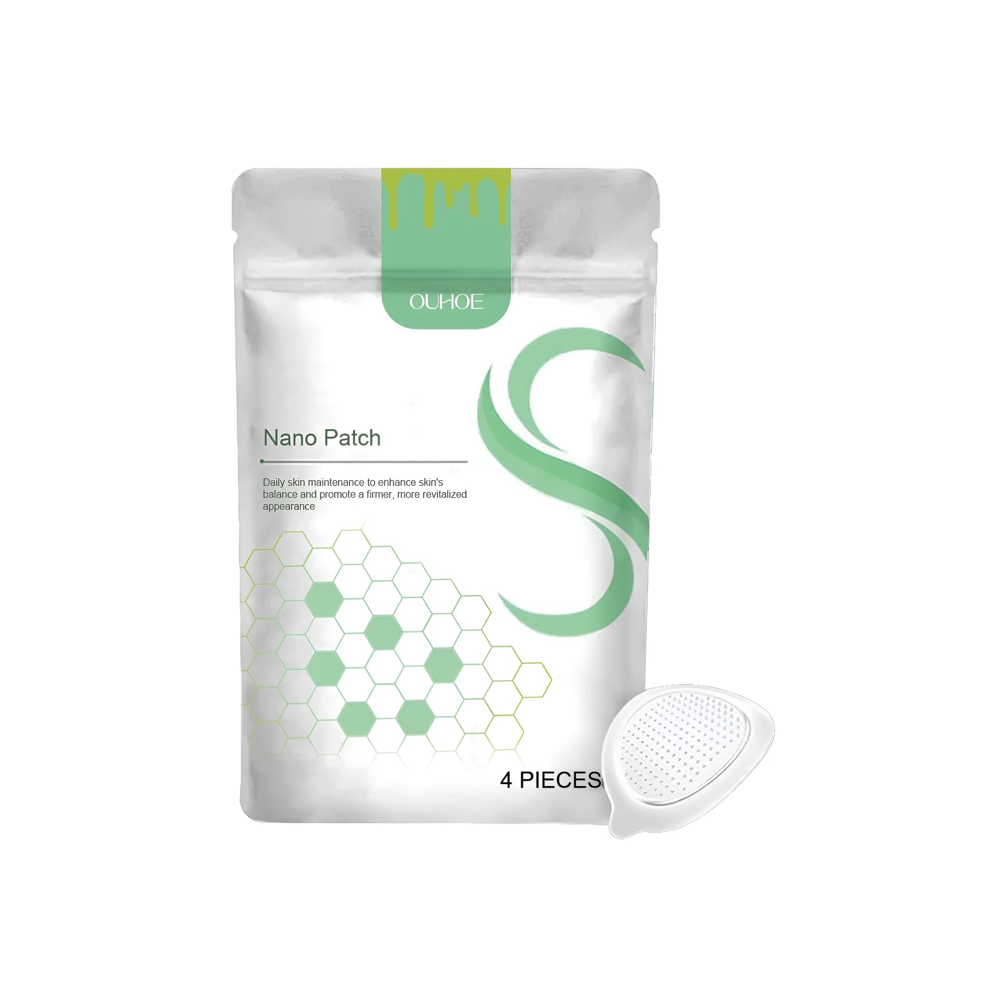 Four micro needle body shaping care patches for skincare treatment.
