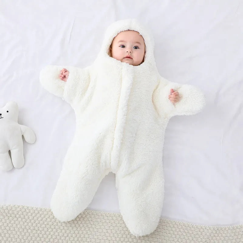 Starfish lamb design baby winter sleeping bag in cashmere and cotton for 0-6 month olds