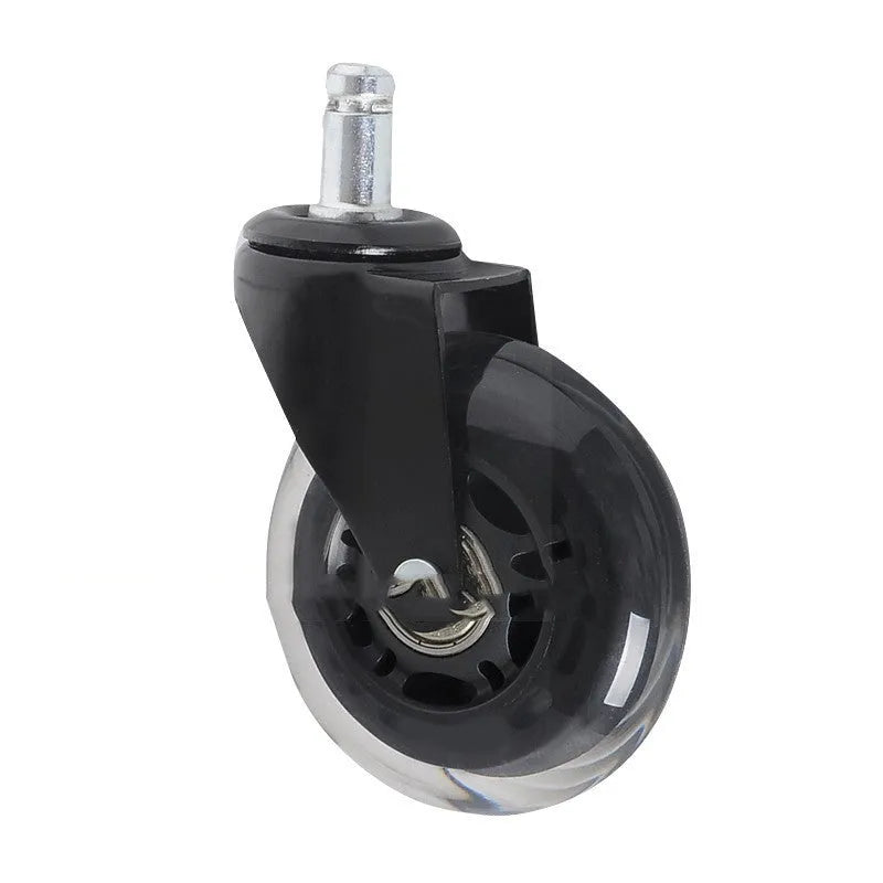 Benyu 2.5 inch black transparent rubber caster set of 5 for furniture replacement wheels