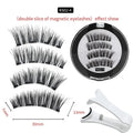 Magnetic false eyelashes with white quantum eyelash curler and clip, reusable high-grade fiber, 2 pairs per box