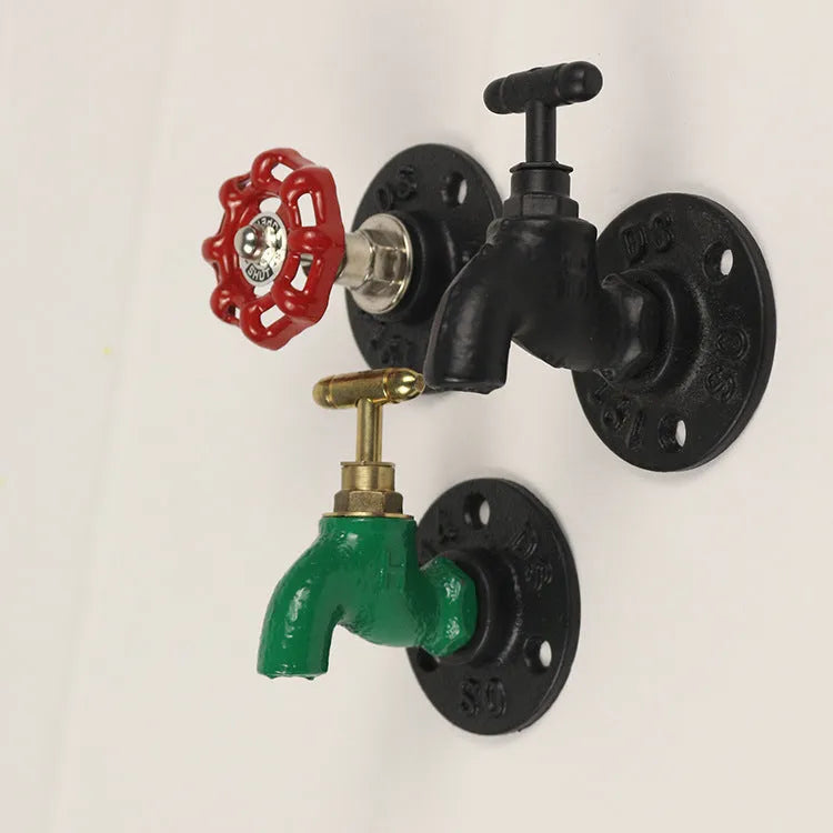 Modern industrial style metal towel hook with water pipe design for wall mounting