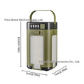 Four-leaf folding solar camping light with built-in 2000 mAh 18650 battery and press switch, 12 x 7 x 7 cm