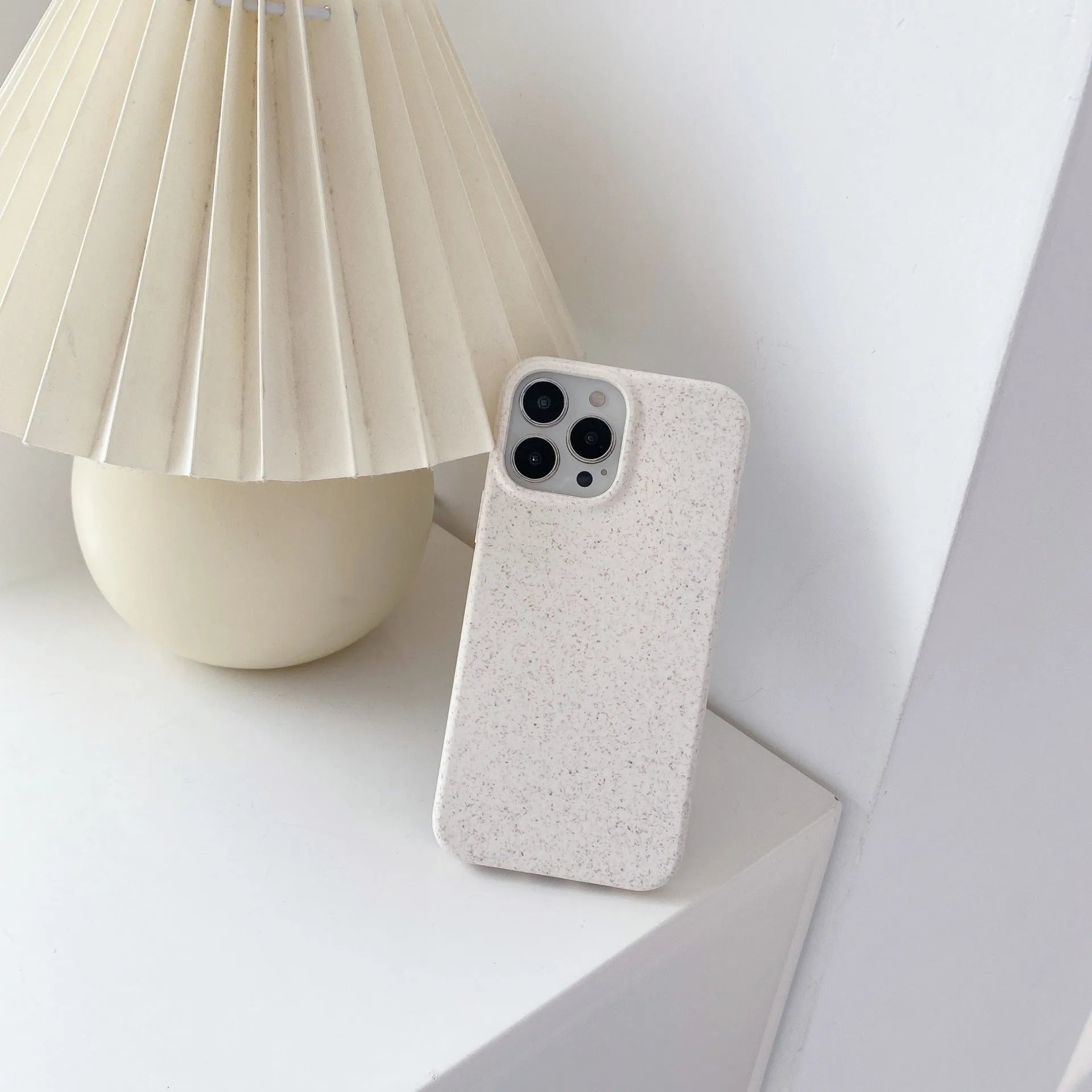 Biodegradable solid colour TPU back cover phone case for Apple iPhone with wheat straw finish