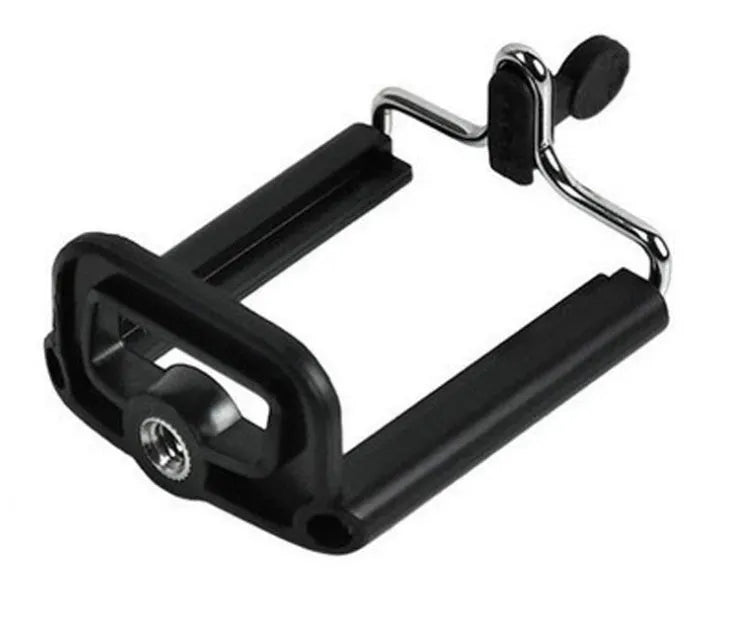 Mini flexible aluminium tripod with ball head and separate phone clip on desktop