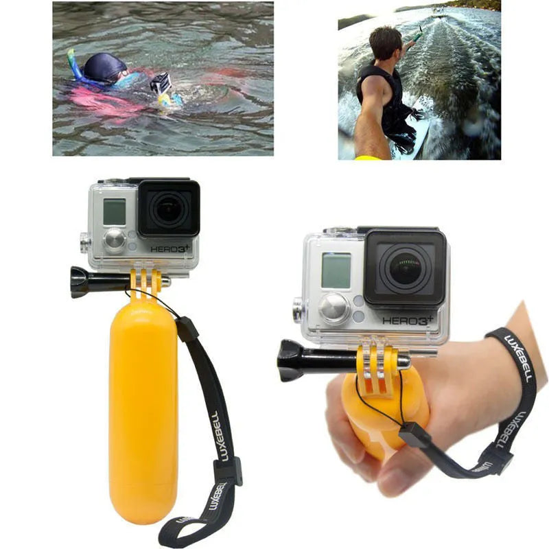 Black sports camera accessories set for action camera mounting and hands-free filming