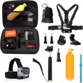 Black sports camera accessories set for action camera mounting and hands-free filming