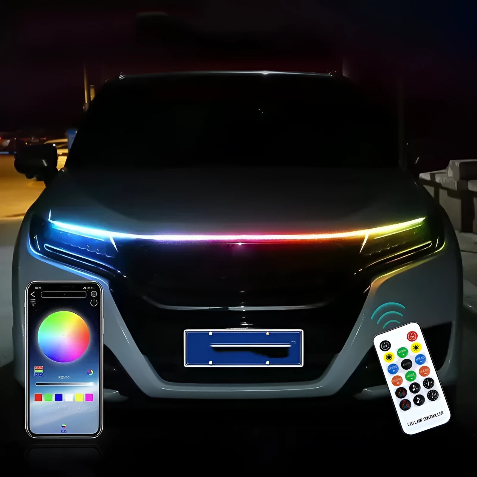 Automotive engine cover LED light strip for General Motors vehicles in multiple colour options