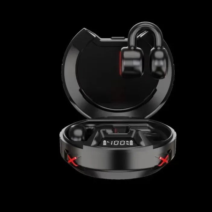 Wireless Bluetooth dual headphones in creative design, ear-mounted, bilateral stereo, Eternal Silver and Classic Black colours
