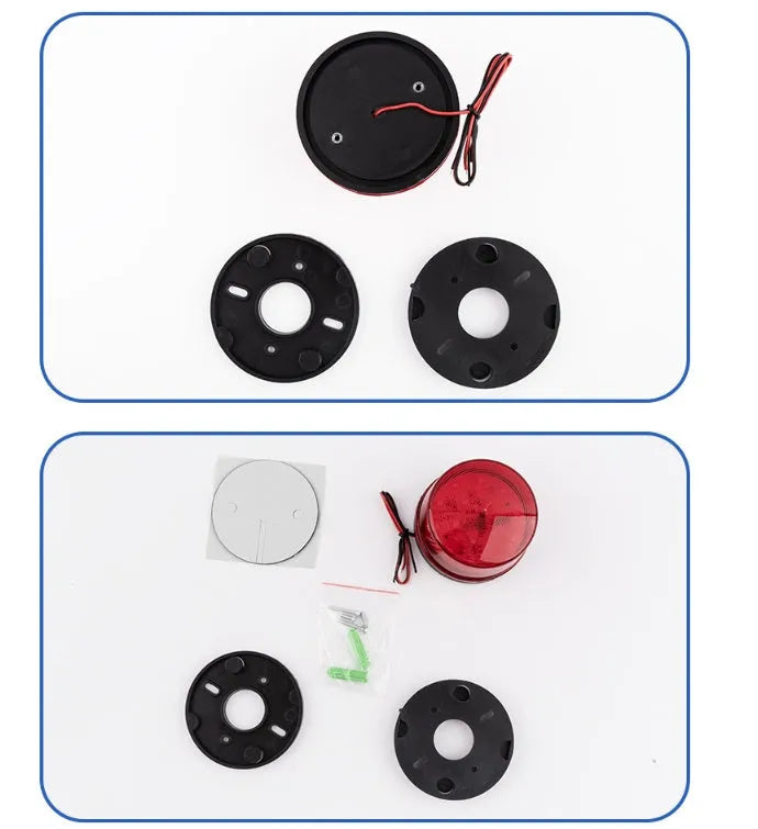 HC-79 24v red warning and alarm light with mounting base, 73mm diameter